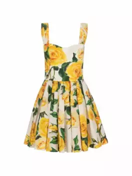 Платье мини с принтом роз Dolce&Gabbana, мультиколор