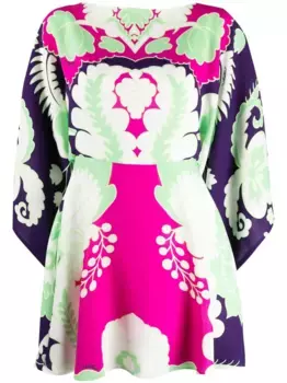 Платье мини с принтом World Arazzo VALENTINO GARAVANI, белый