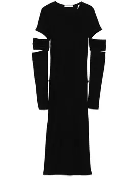 Платье мини с разрезом Helmut Lang, черный