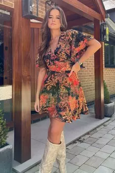 Платье мини с рукавами ангелочками Gigi Girl In Mind, черный