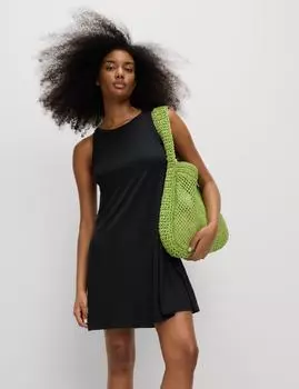 Платье-мини с рукавами-борцовкой из джерси Marks & Spencer, черный