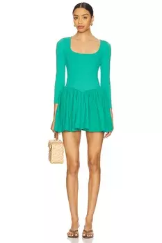 Платье мини с рукавами free-est onda от Free People, malachite green