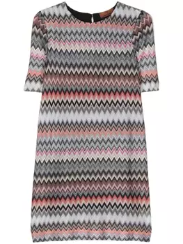 Платье мини с узором зигзаг Missoni, красный
