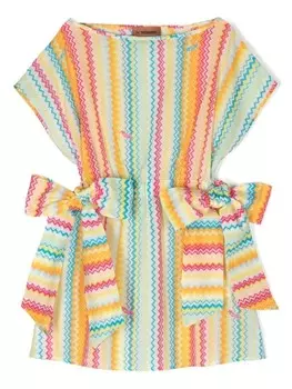 Платье мини с узором зигзаг Missoni Kids, желтый