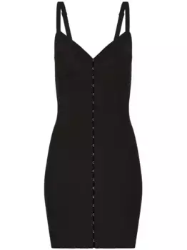 Платье мини с V-образным вырезом DOLCE & GABBANA, черный