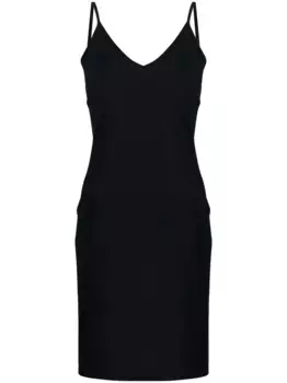Платье мини с V-образным вырезом JIL SANDER, черный