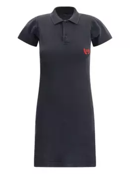 Платье мини с воротником поло BALENCIAGA, черный