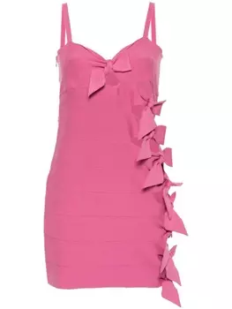 Платье мини с вырезами и бантами Blumarine, розовый