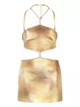 Платье мини с вырезами Roberto Cavalli, золотой