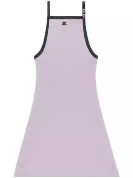 Платье мини с вышитым логотипом Courrges, фиолетовый
