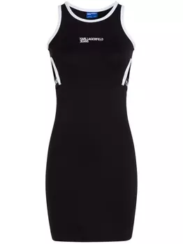 Платье мини с вышитым логотипом Karl Lagerfeld Jeans, черный