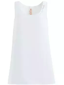 Платье мини с вышитым логотипом Marni, белый