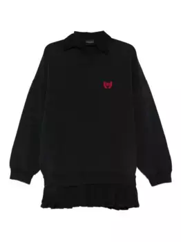 Платье мини с вышивкой BALENCIAGA, черный