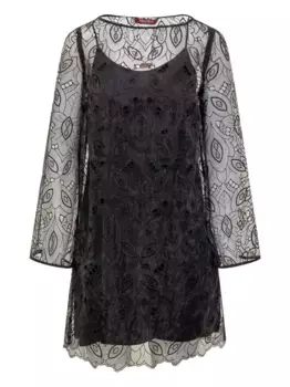 Платье мини с вышивкой MAX MARA, черный