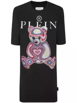 Платье мини с вышивкой Philipp Plein, черный