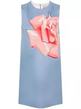 Платье мини с вышивкой Rose KENZO, синий