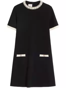 Платье мини с вышивкой Valentino Garavani, черный