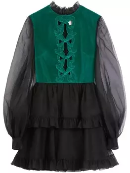 Платье мини с вышивкой Valentino Garavani, черный