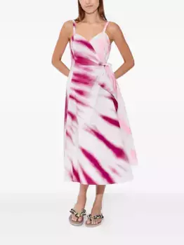 Платье мини с запахом и принтом тай-дай Rosie Assoulin, розовый