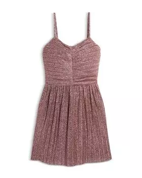 Платье-мини Sabrina для девочек с рюшами и мерцающим эффектом - Big Kid KatieJnyc, красный