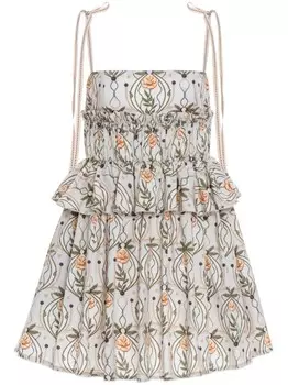 Платье мини Salvador Lunar Agua By Agua Bendita, нейтральный цвет