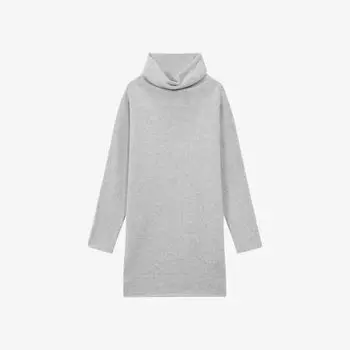 Платье мини Sami оверсайз из смесовой шерсти Reiss, серый