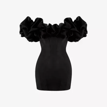 Платье мини selena из эластичного атласа с открытыми плечами House Of Cb, черный