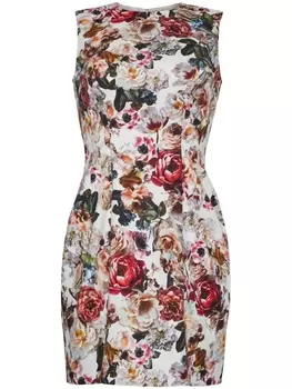 Платье мини Sheath с цветочным принтом Adam Lippes, красный