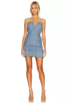 Платье мини Shona Joy Lauren Cross Front, цвет Dusty Blue