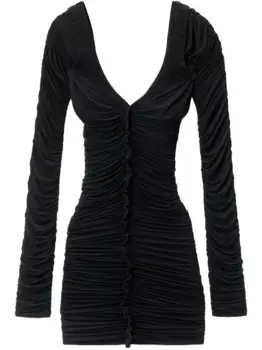 Платье мини со сборками Alexander Wang, черный