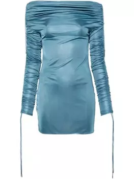 Платье мини со сборками Atlein, синий