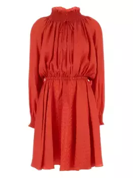 Платье мини со сборками FENDI, красный