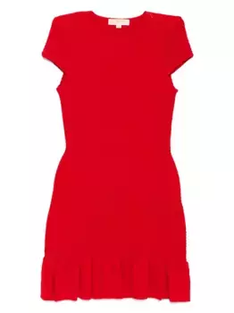 Платье мини со сборками MICHAEL KORS, красный
