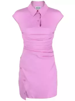 Платье мини со сборками MOSCHINO JEANS, фиолетовый