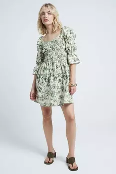 Платье мини со сборками River Island, бежевый