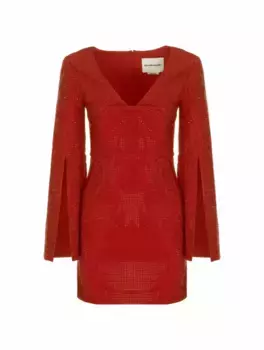 Платье мини со стразами Roland Mouret, красный