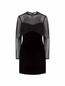 Платье мини со стразами Sandro, черный