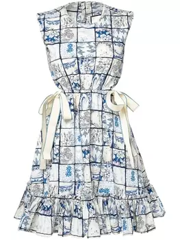 Платье мини Sucre Porcelana Agua By Agua Bendita, белый