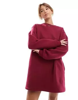Платье-мини свободного покроя в бордовом цвете ASOS DESIGN