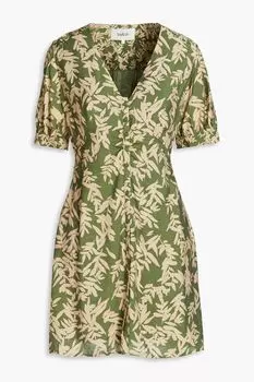 Платье мини Tais из муслина со сборками и принтом BA&SH, зеленый