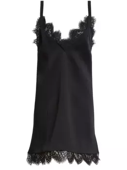 Платье мини The Bo с кружевом KHAITE, черный