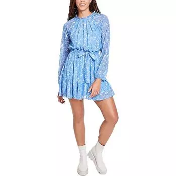 Платье мини-юниорское женское выше колена с плиссировкой Trixxi, синий