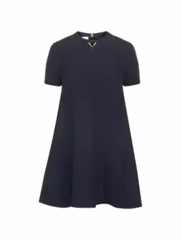Платье мини V-logo Valentino Garavani, тёмно-синий