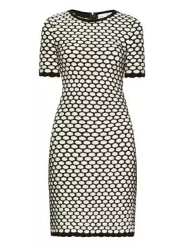 Платье мини в двух тонах Oscar de la Renta, белый