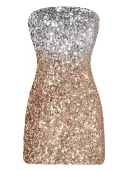 Платье мини в двух тонах Retrofete, серебяный