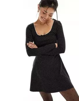 Платье мини в горошек ASOS