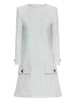 Платье мини в клетку гингем Oscar de la Renta, синий