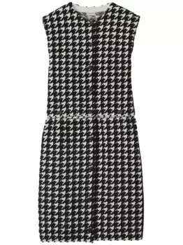 Платье мини в ломаную клетку BURBERRY, черный