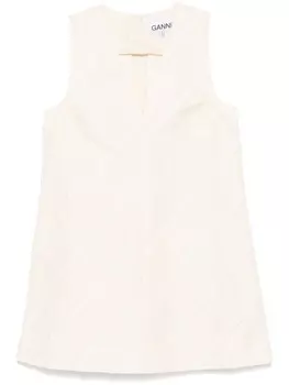 Платье мини в полоску GANNI, нейтральный цвет