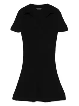 Платье мини в рубчик BALENCIAGA, черный